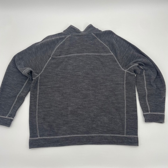 Tommy Bahama Mens XL Charcoal Gray/Gray Reversible Quarter Zip Pullover Sweater - Picture 6 of 10